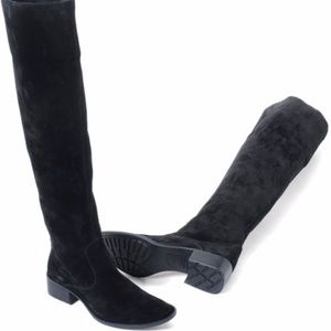 Born - Over the Knee High Black Suede Boots